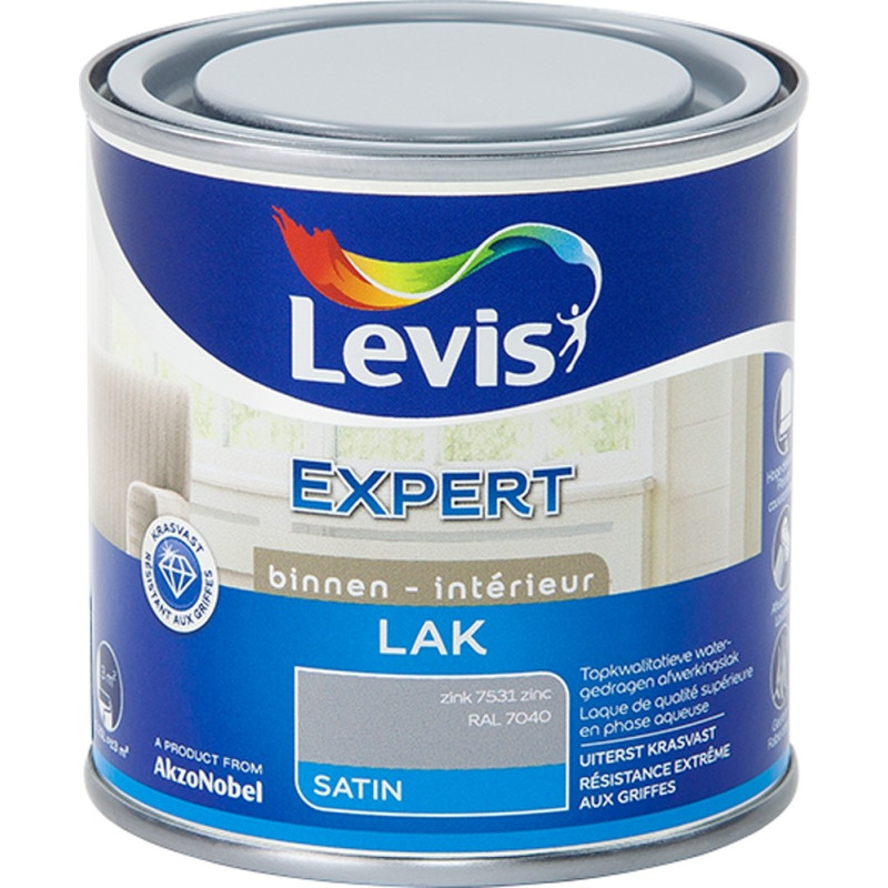 Laque Expert Intérieur zinc 0,25 L LEVIS