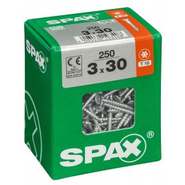 Vis universelle Torx 3 x 30 mm 250 pièces SPAX