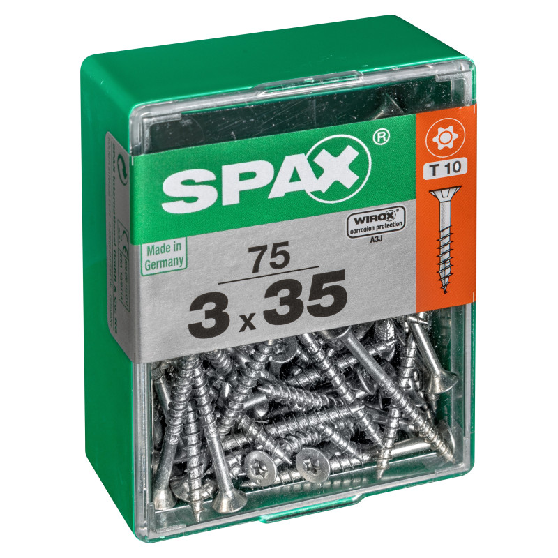 Vis universelle Torx 3 x 35 mm 75 pièces SPAX