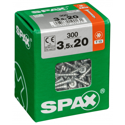 Vis universelle Torx 3,5 x 20 mm 300 pièces SPAX