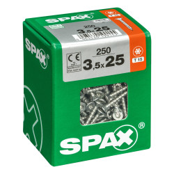Vis universelle Torx 3,5x25mm – Lot de 250 pièces | SPAX