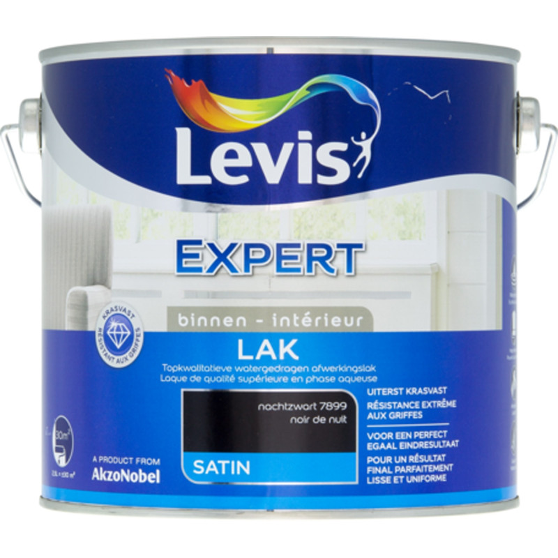 Laque Expert Intérieur noir de nuit 2,5 L LEVIS