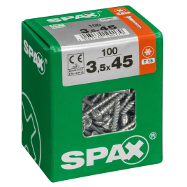 Vis universelle Torx 3,5 x 45 mm 100 pièces SPAX