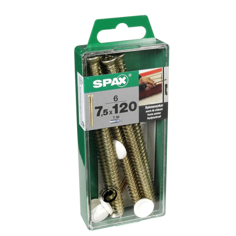 Vis RA Torx pour chassis 7,5 x 120 mm 6 pièces SPAX