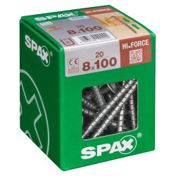 Vis HI Force 8 x 100 mm – 20 pièces – Fixation Robuste | SPAX