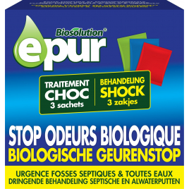 Stop odeurs biologique Traitement choc pour fosse septique 3 doses EPUR