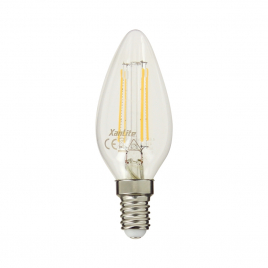 Ampoule flamme Rétro à filaments LED E14 blanc neutre 470 lm 4 W XANLITE