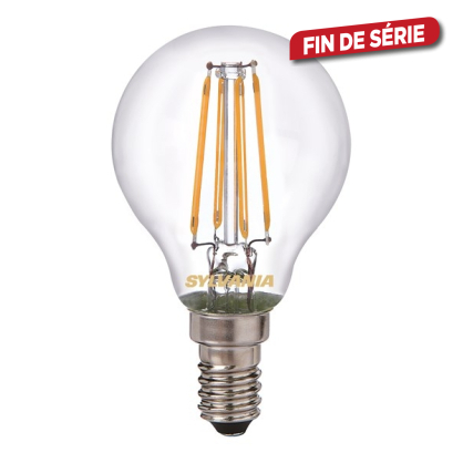 Ampoule boule Rétro à filaments LED E14 blanc chaud 420 lm 4 W SYLVANIA