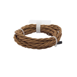 Cordon textile torsadé brun 3m – Idéal luminaires | CHACON