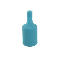 Soquet décoratif en silicone pour suspension E27 bleu paon CHACON