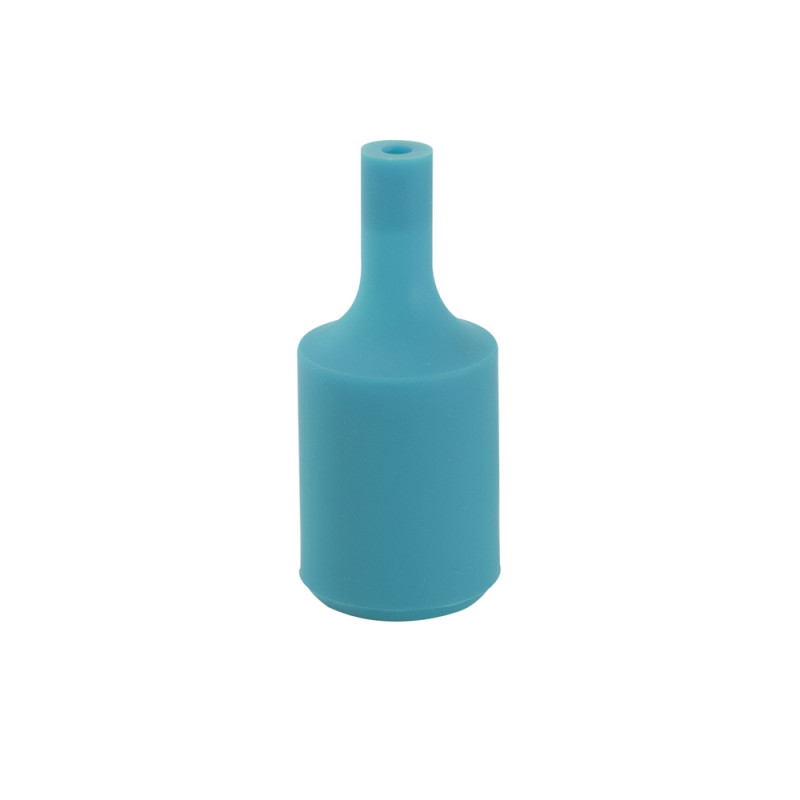 Soquet décoratif en silicone pour suspension E27 bleu paon CHACON