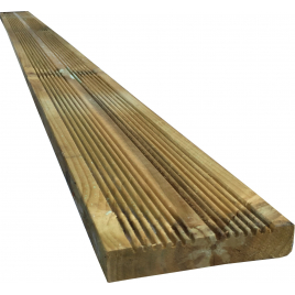 Planche en bois à rainures autoclave 300 x 14,5 x 2,7 cm SOLID