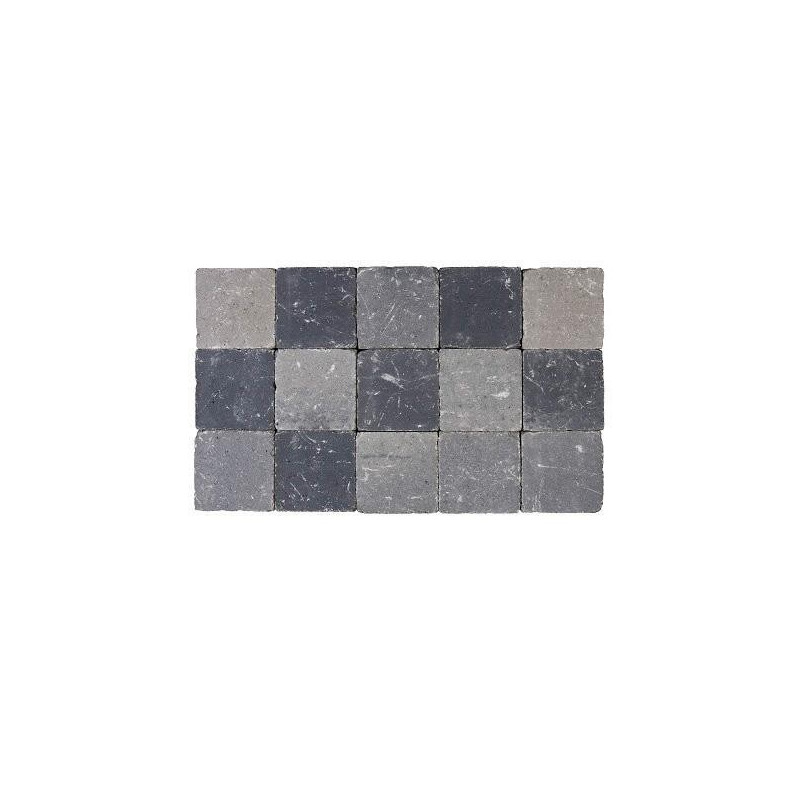 Pavé tambouriné Cylindre gris et noir 15 x 15 x 4 cm