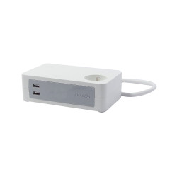 Multiprise de bureau 3 prises et 2 USB blanc 1,5 m CHACON