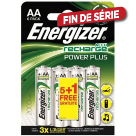 Pile rechargeable Power Plus AA 5 + 1 gratuite ENERGIZER