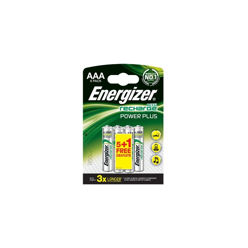 Pile rechargeable Power Plus AAA 5 + 1 gratuite ENERGIZER