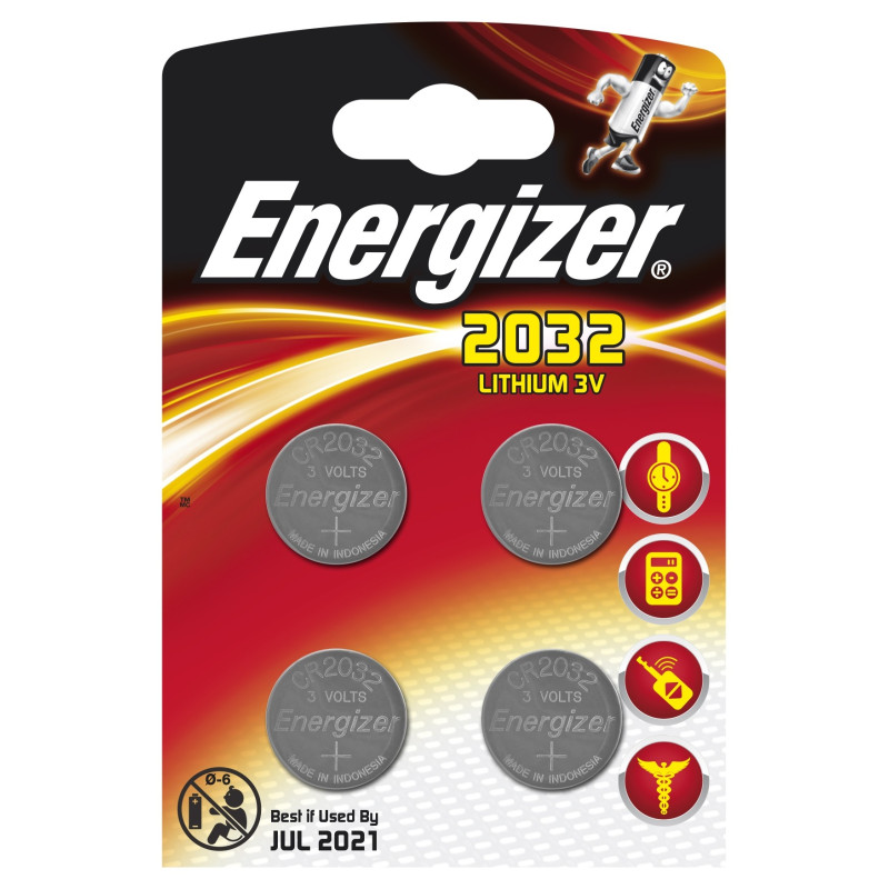 Pile lithium CR2032 3 V 4 pièces ENERGIZER