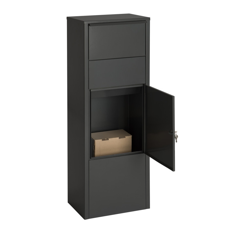 Boîte aux lettres Paquet Hannover noire | PRACTO GARDEN