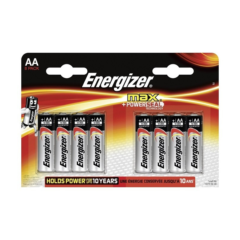 Pile alcaline AA Max 8 pièces ENERGIZER