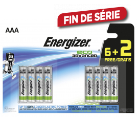 Pile alcaline AAA Eco Advanced 6 + 2 gratuites ENERGIZER