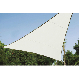 Toile d'ombrage crème triangulaire en polyester 5 x 5 x 5 m PRACTO GARDEN
