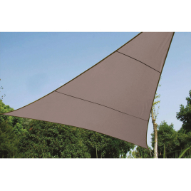 Toile d'ombrage taupe triangulaire en polyester 3,6 x 3,6 x 3,6 m PRACTO GARDEN
