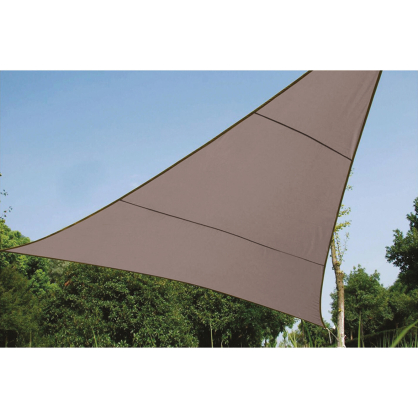 Toile d'ombrage taupe triangulaire en polyester 3,6 x 3,6 x 3,6 m PRACTO GARDEN