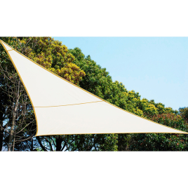 Toile d'ombrage crème triangulaire en polyester 3,6 x 3,6 x 3,6 m PRACTO GARDEN