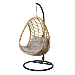 Fauteuil suspendu en oeuf Donna en rotin