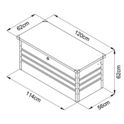 Coffre de jardin Stuff en métal 62 x 61 x 120 cm