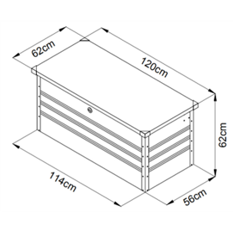 Coffre de jardin Stuff en métal 62 x 61 x 120 cm