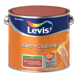 Peinture Easyclean Mur rouge vintage mate 2,5 L LEVIS