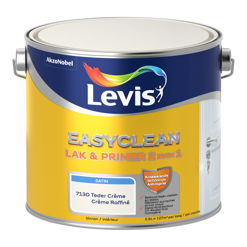 Laque Easyclean crème raffiné satinée 0,75 L LEVIS