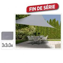 Toile d'ombrage gris clair triangulaire 3 x 3 x 3 m