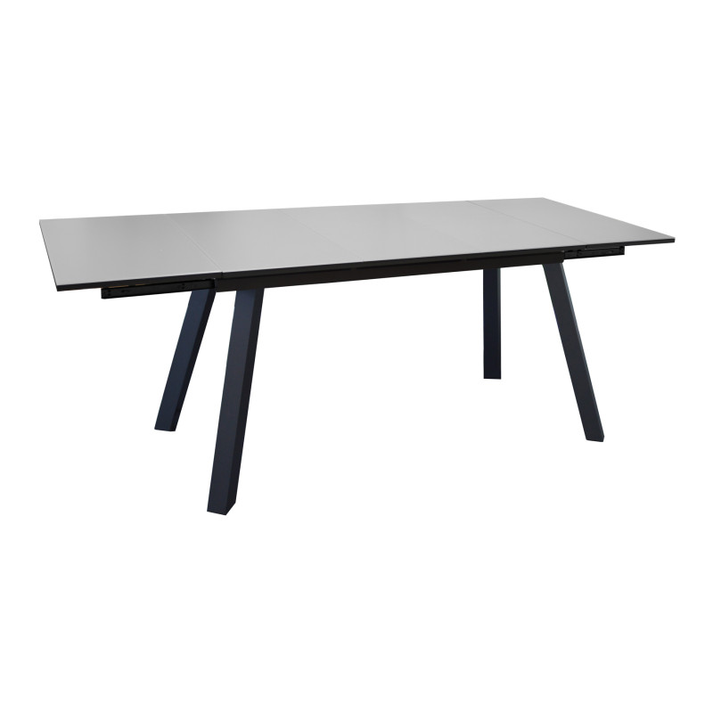 Table de jardin extensible Agra en verre 150-250 x 90 x 74 cm