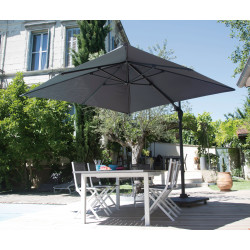 Parasol déporté inclinable Roma 300 x 300 cm gris Parasol déporté inclinable Roma 300 x 300 cm gris