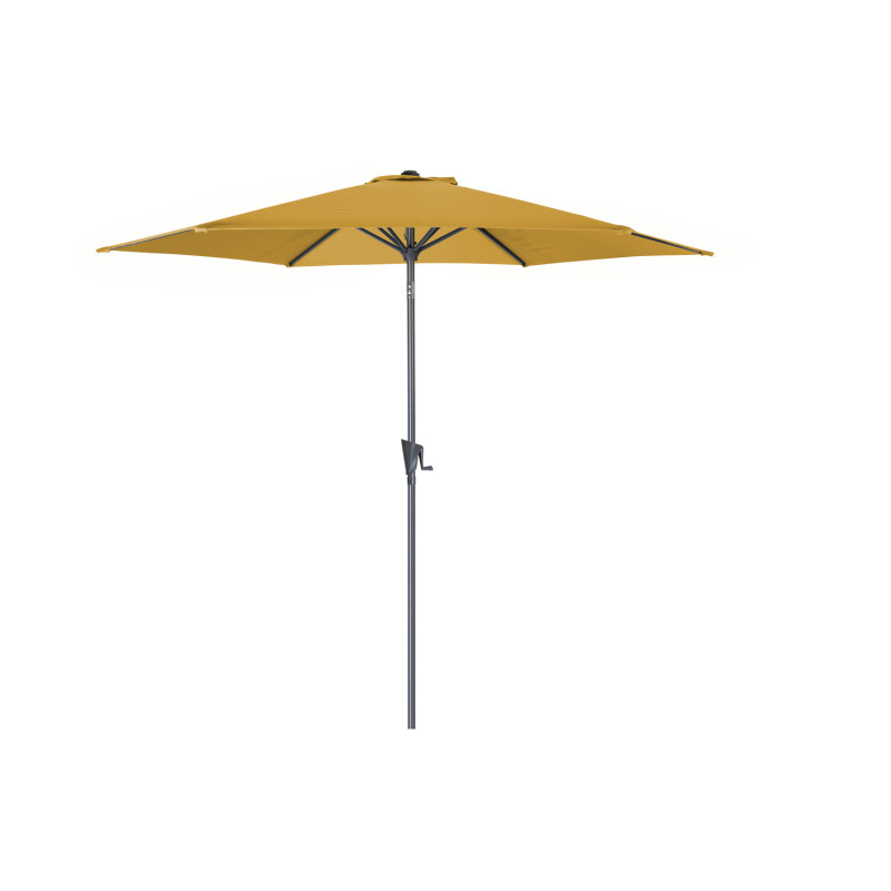 Parasol droit inclinable curry avec manivelle Ø 300 cm