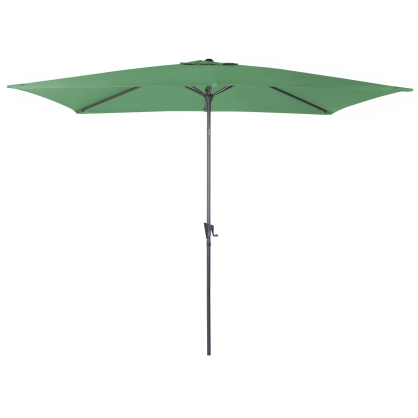 Parasol droit inclinable vert avec manivelle 300 x 200 cm
