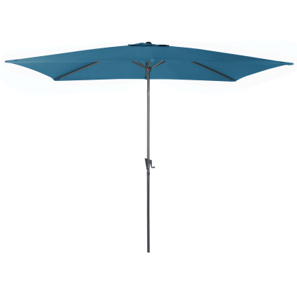 Parasol droit inclinable bleu avec manivelle 300 x 200 cm