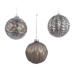 Boule de Noël Verre Naturel Ø 10cm – Déco Élégante
