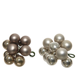 Grappe de 10 boules de Noël en verre naturel – déco festive