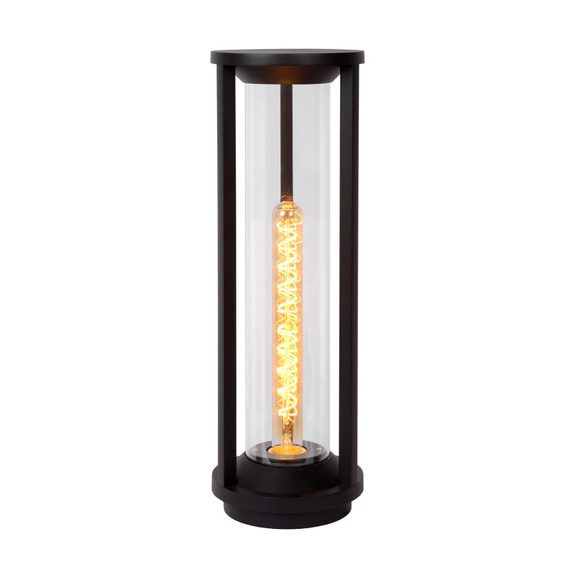 Borne extérieure LED Cadix noire E27 15 W LUCIDE