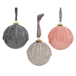Boule de Noël Verre Gouttes Ø 8cm – Lot 3 Pièces