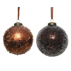 Boule de Noël Verre Mouchetée 3 Pcs Ø 8cm – Déco Festive | DECORIS