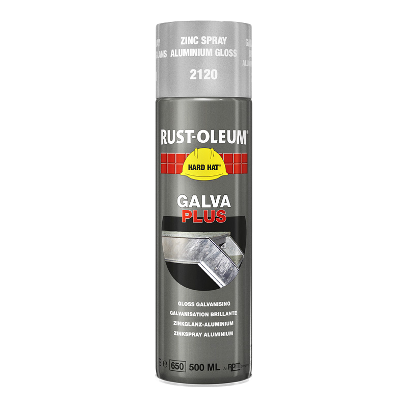 Peinture de galvanisation Hard Hat aluminium brillante 0,5 L RUST-OLEUM