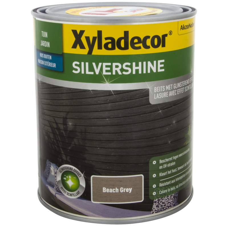 Lasure pour bois extérieur Silvershine ocean grey 1 L XYLADECOR