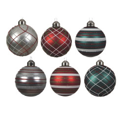 Boule de Noël mate pailletée 8 cm – Décoration festive