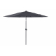 Parasol droit inclinable avec manivelle gris Ø 300 cm