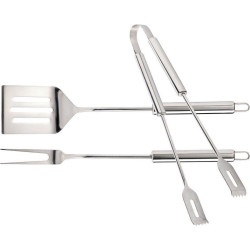 Set d'ustensiles BBQ Inox 3 pièces – Cuisson Facile | COOK'IN GARDEN