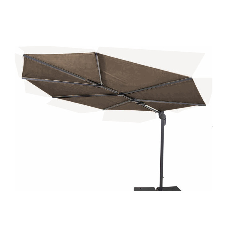 Parasol déporté inclinable Feuille Premium taupe 300 x 295 cm